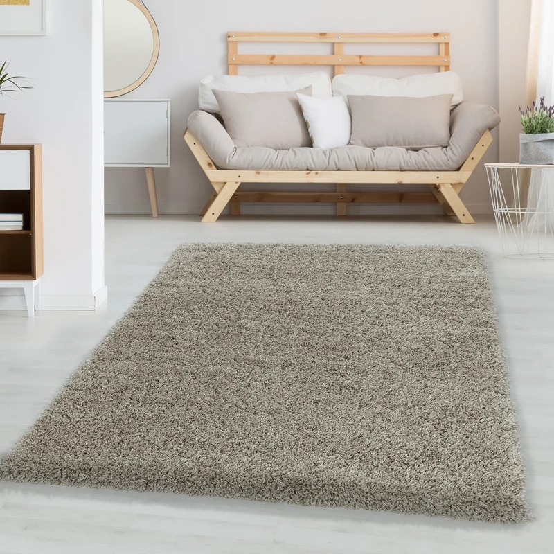 Hochflor Teppich Wohnzimmer Langflor Shaggy Teppich Einfarbiges Design Modern