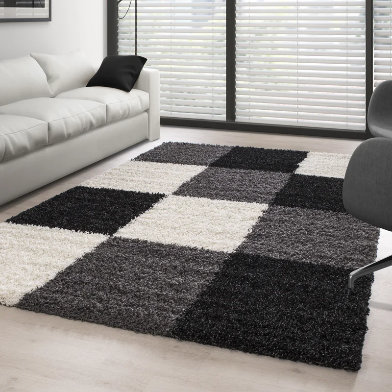 Carpettex Tappeto Shaggy Pelo Alto Quadri Morbido Soffice
