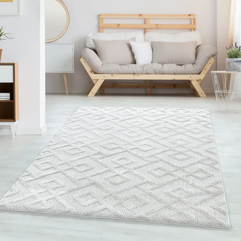 Carpettex Hochflor Teppich 3D Hoch-Tief Skandi Boho Weich