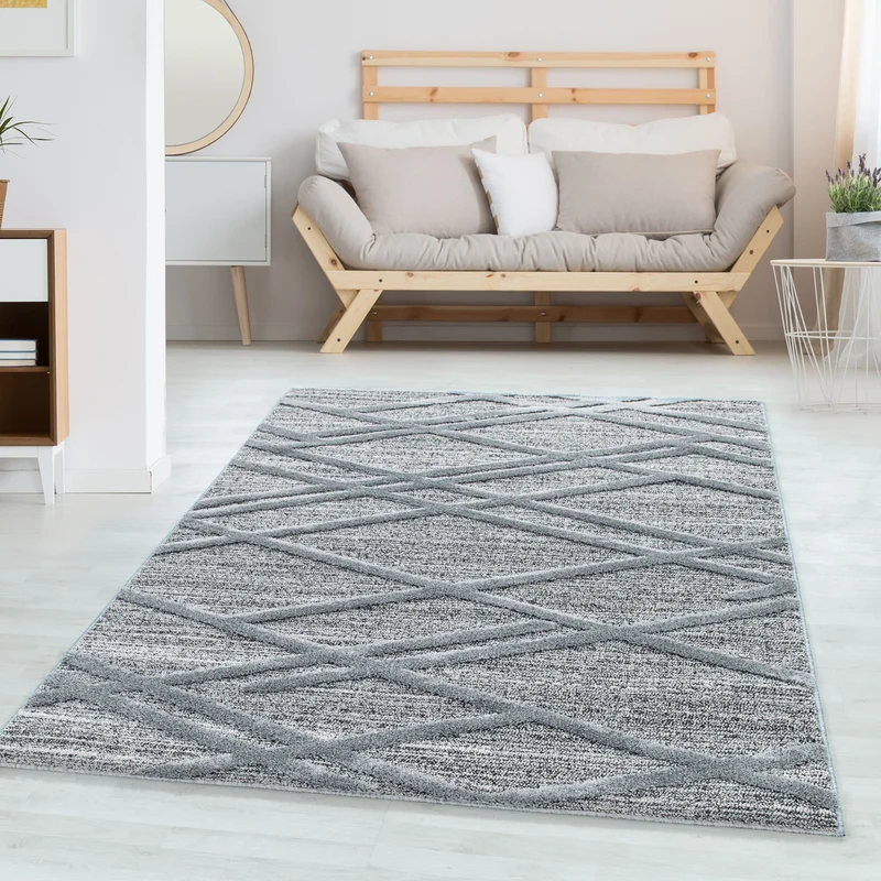 Carpettex Hochflor Teppich 3D Hoch-Tief Skandi Boho Weich