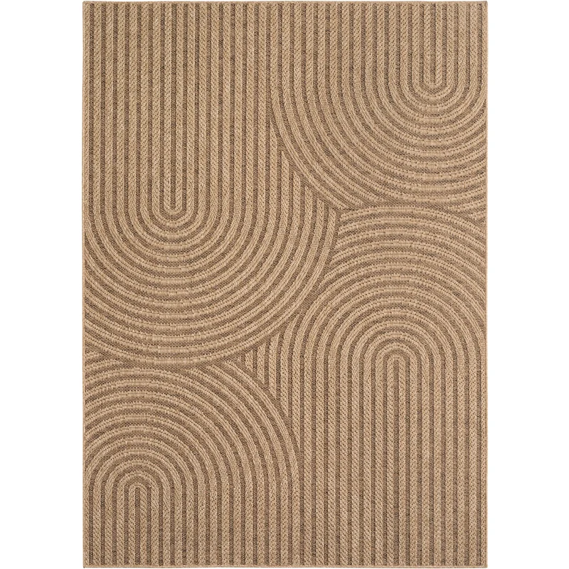 Carpettex Outdoor Teppich Skandi Boho Wetterfest Waschbar Natur Optik