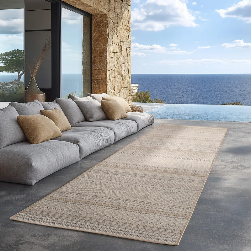 Carpettex Outdoor Teppich Beige Wetterfest UV-beständig Skandi Boho