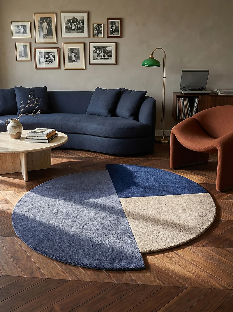 Wollteppich Segment Muster, Geometrisch, Wohnzimmer