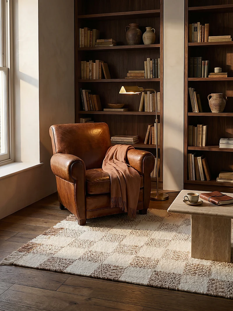 Teppich Kurzflor Karo Muster, Geometrisch, Wohnzimmer