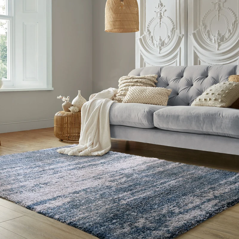 Hochflor Teppich Ombre Muster, Abstrakt, Schlafzimmer schmutzabweisend