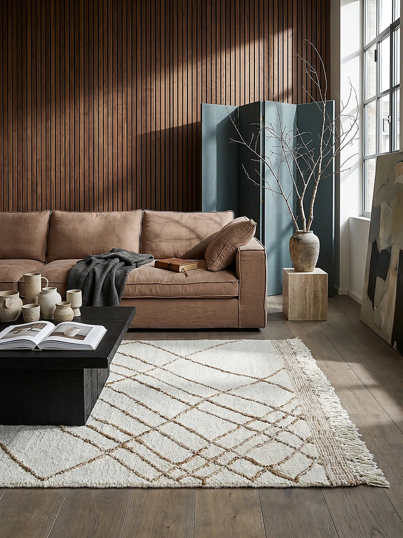 Teppich Kurzflor Streifen Muster, Abstrakt, Wohnzimmer