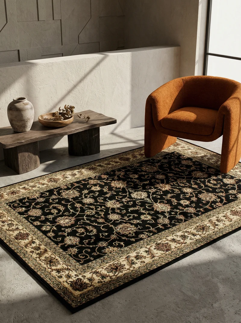 Kurzflor-Teppich Persisches Medaillon – Waschbar | Klassischer Orient | Heatset-Veredelung für Wolloptik
