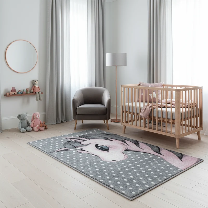 Kinderteppich Einhorn – Waschbar & Strapazierfähig für Kinderzimmer