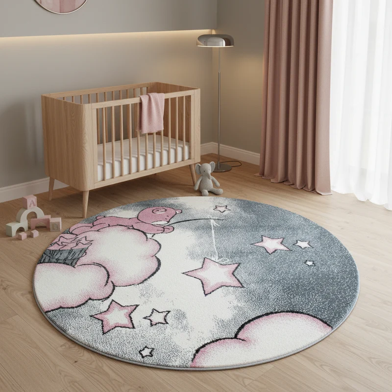 Kinderteppich Bären-Motiv – Waschbar & Strapazierfähig für Kinderzimmer