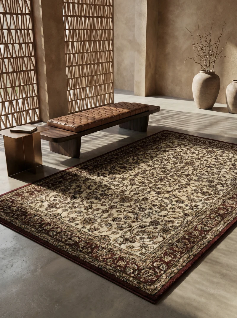Kurzflor-Teppich Boho Ornament – Waschbar & Strapazierfähig | Saugroboter-geeignet