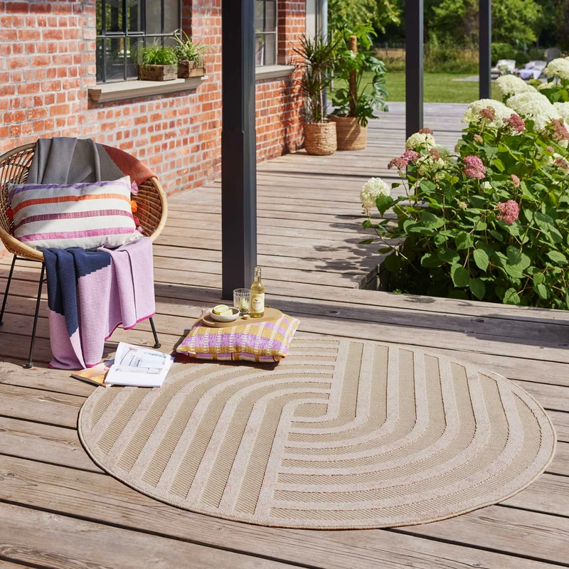 Esprit Teppich In- und Outdoor Rund Beige Sand "Spirit"